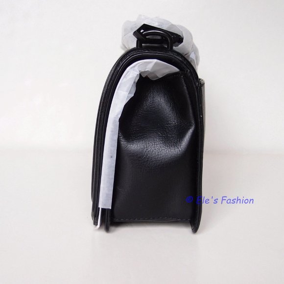 NWT Rebecca Minkoff Chevron Quilted Leather Crossbody Shoulder Bag BLACK BLACK - Picture 10 of 15